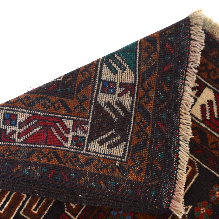 Afghan Baluchi Rug 2' 8" x 4' 8" Hand-Knotted | No. AL28930