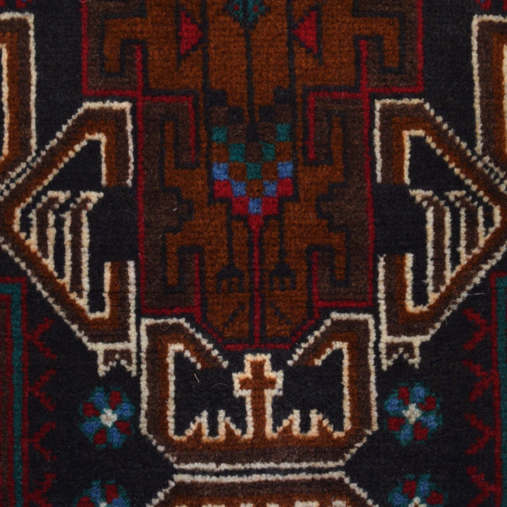 Afghan Baluchi Rug 2' 8" x 4' 8" Hand-Knotted | No. AL28930