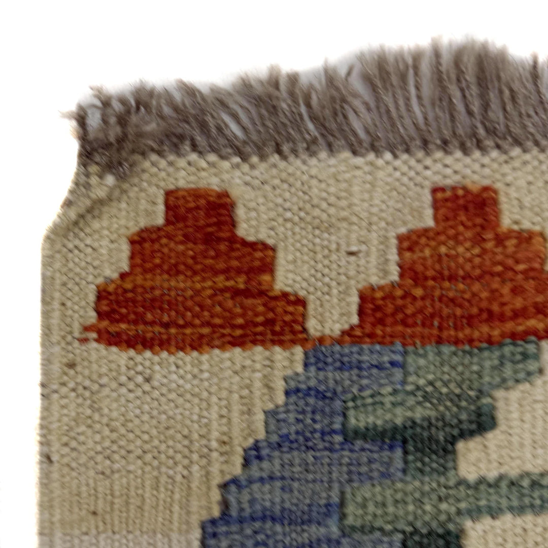 Afghan Vegetable Kilim Rug 5' 0" x 6' 4" Flat-Weave | No. AL290156