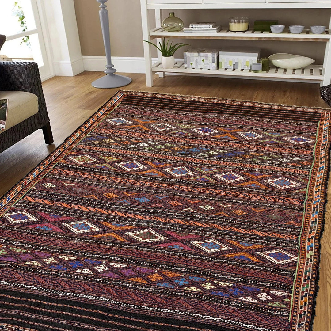 Afghan Laghari Kilim Rug 4' 4" x 6' 6" Flat-Weave | No. AL29119