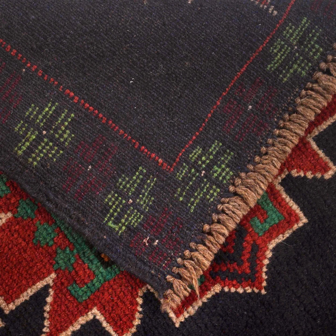 Afghan Baluchi Rug 4' 2" x 6' 5" Hand-Knotted | No. AL29126