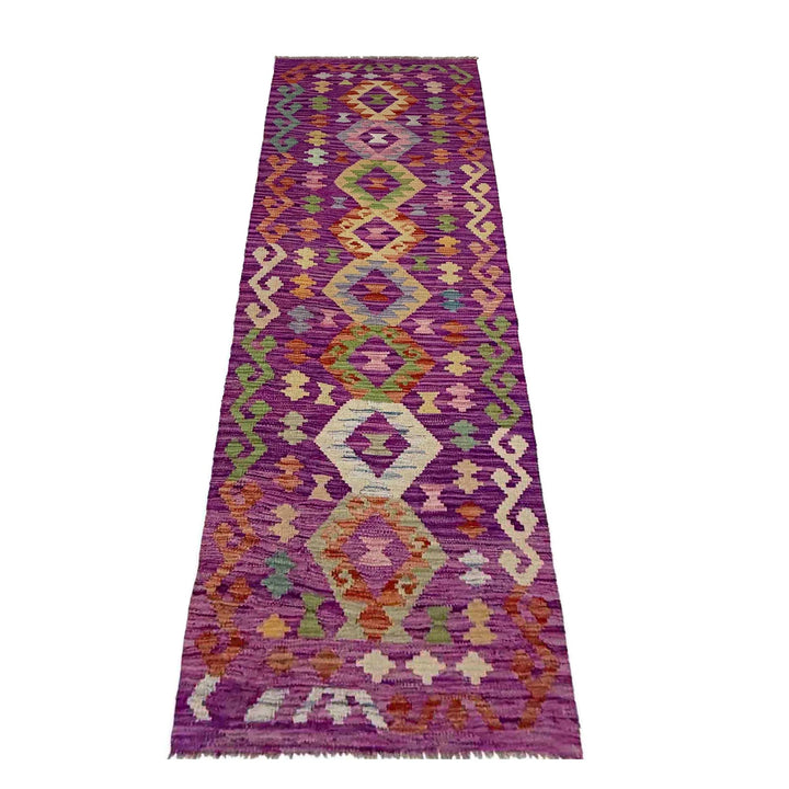 Afghan Vegetable Kilim Rug 2' 3" x 7' 9" Flat-Weave | No. AL291277