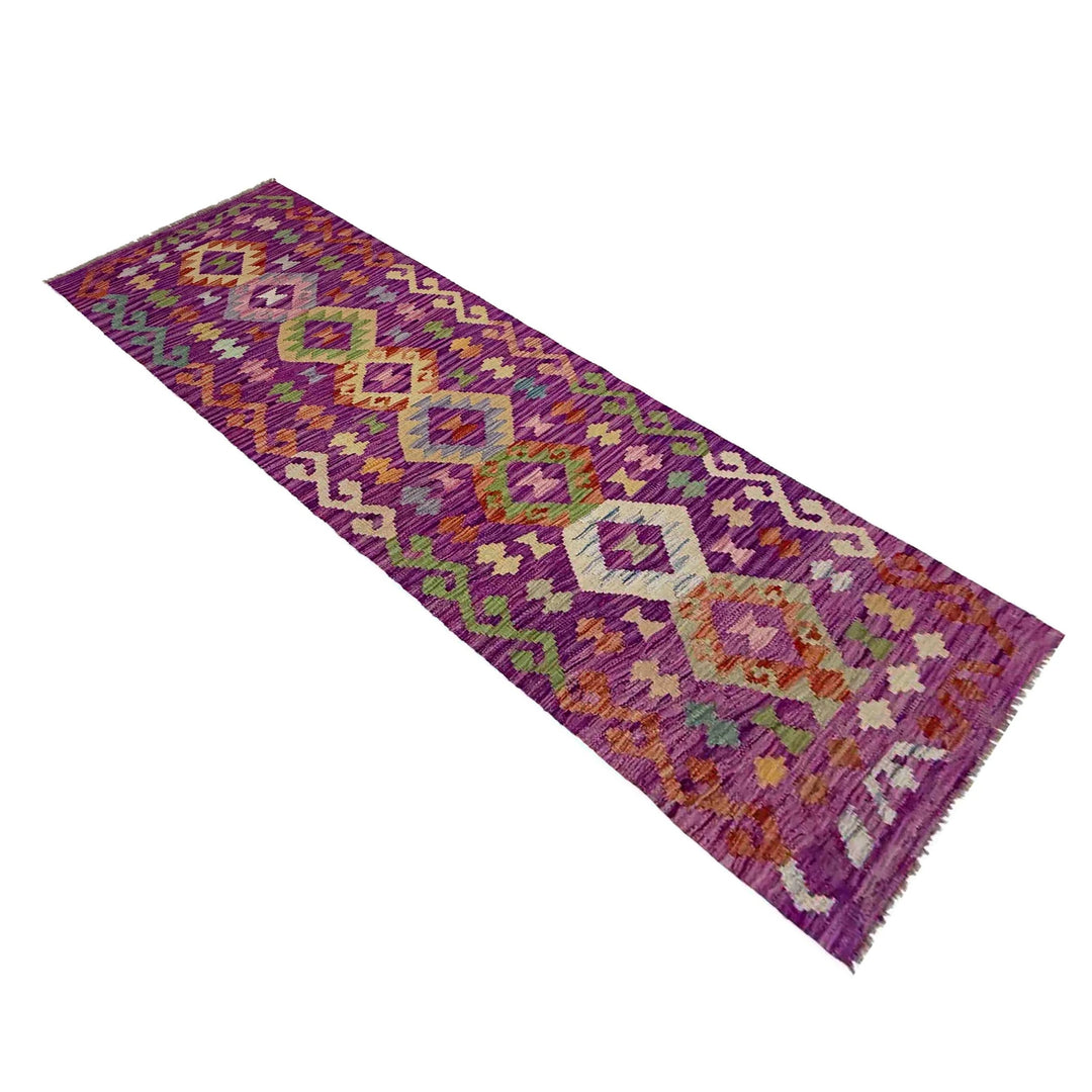 Afghan Vegetable Kilim Rug 2' 3" x 7' 9" Flat-Weave | No. AL291277