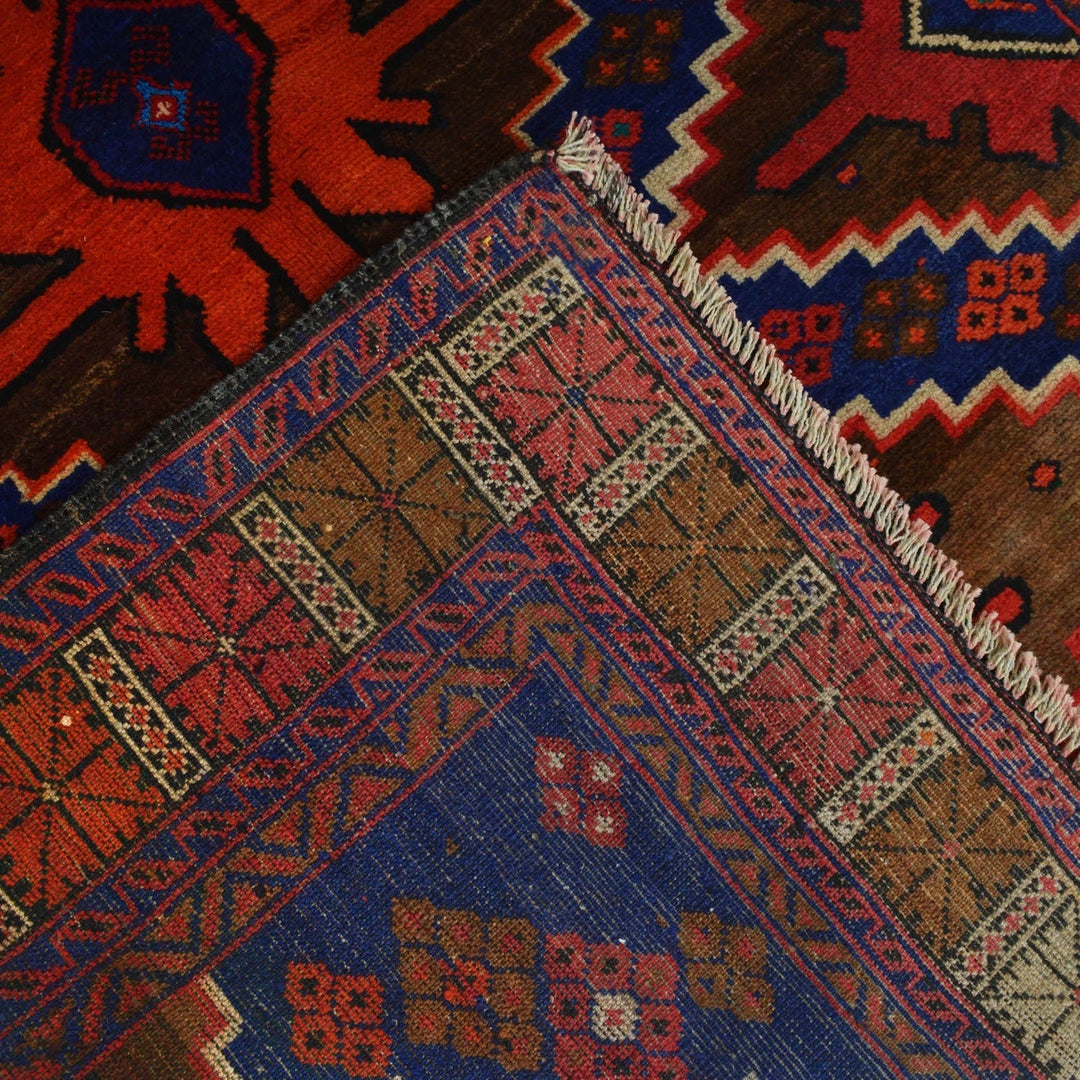 Afghan Baluchi Rug 4' 3" x 6' 1" Hand-Knotted | No. AL29168