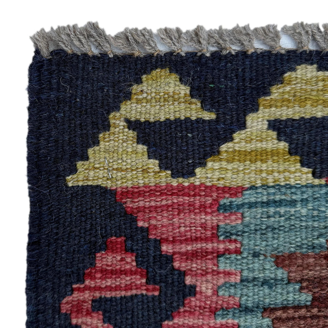 Afghan Vegetable Kilim Rug 2' 10" x 3' 11" Flat-Weave | No. AL29245
