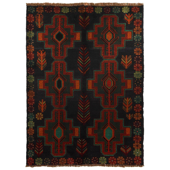 Afghan Baluchi Rug 4' 3" x 6' 0" Hand-Knotted | No. AL29264