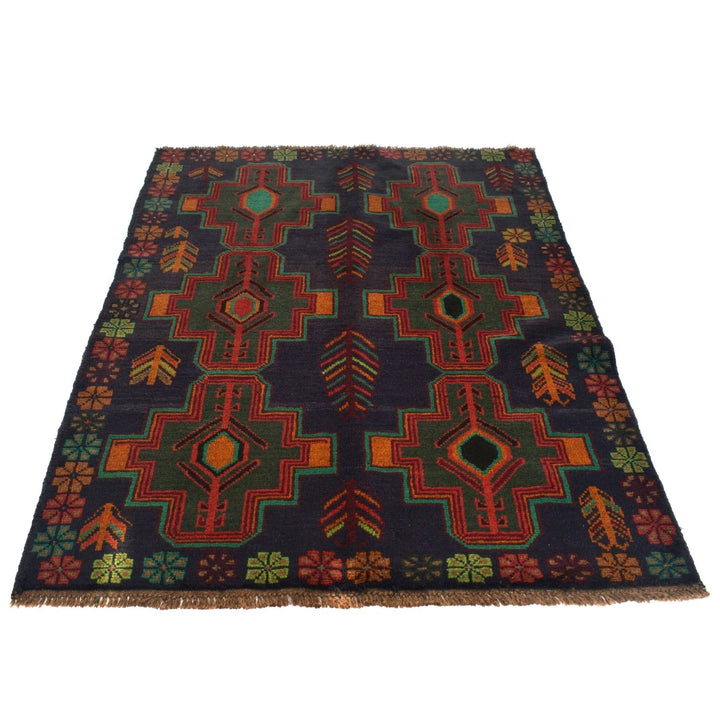Afghan Baluchi Rug 4' 3" x 6' 0" Hand-Knotted | No. AL29264