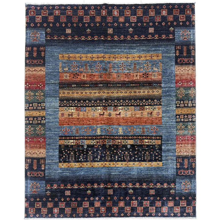 Multicolor Afghan Shikargah Rug 5' 10" x 7' 6" Hand-Knotted | No. AL29285