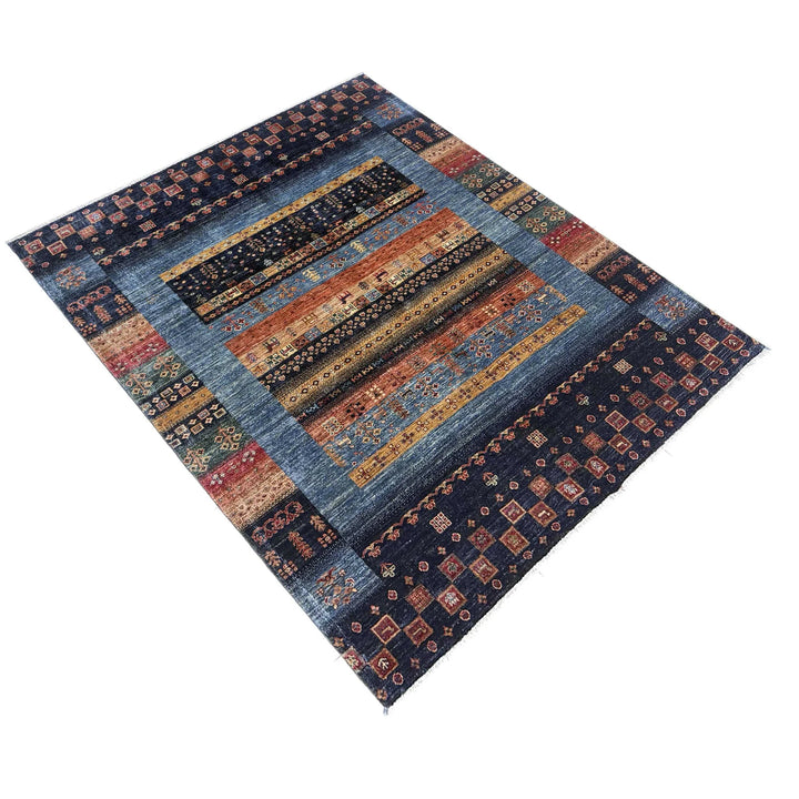 Multicolor Afghan Shikargah Rug 5' 10" x 7' 6" Hand-Knotted | No. AL29285