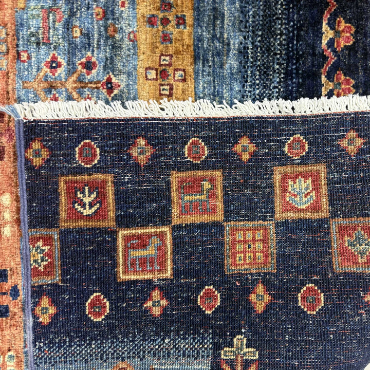 Multicolor Afghan Shikargah Rug 5' 10" x 7' 6" Hand-Knotted | No. AL29285