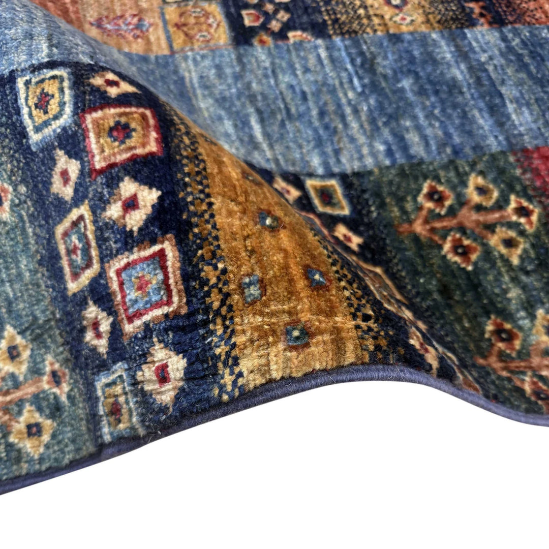 Multicolor Afghan Shikargah Rug 5' 10" x 7' 6" Hand-Knotted | No. AL29285