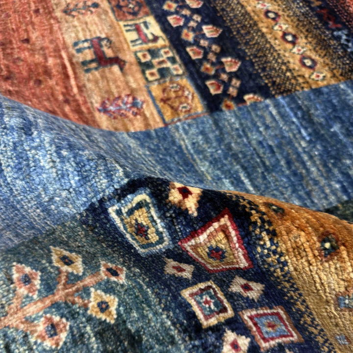 Multicolor Afghan Shikargah Rug 5' 10" x 7' 6" Hand-Knotted | No. AL29285