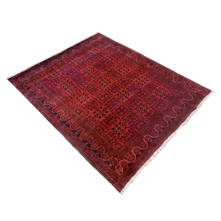 Red Afghan Khal Mohammadi Rug 5' 3" x 6' 3" Hand-Knotted | No. AL293169