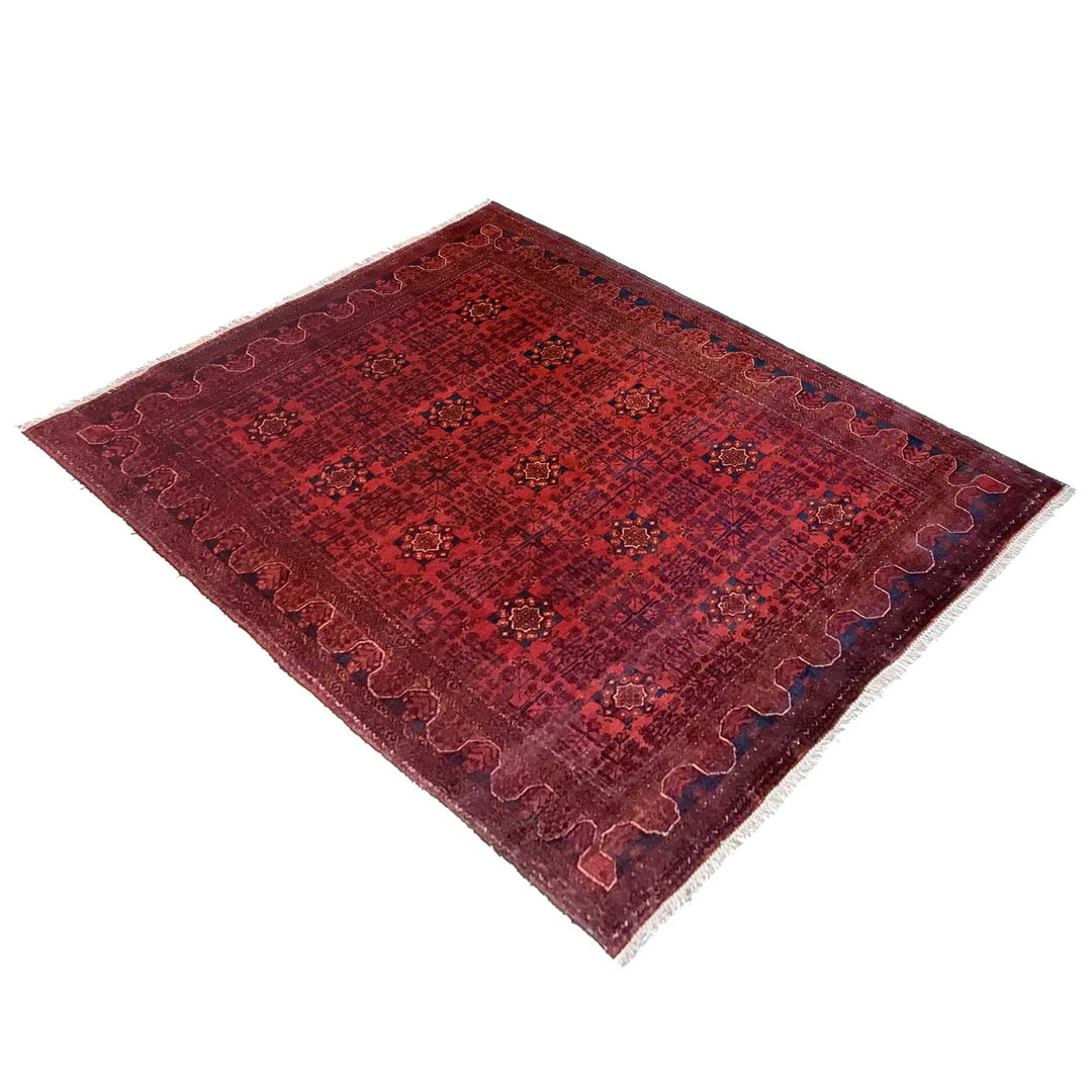 Red Afghan Khal Mohammadi Rug 5' 3" x 6' 3" Hand-Knotted | No. AL293169