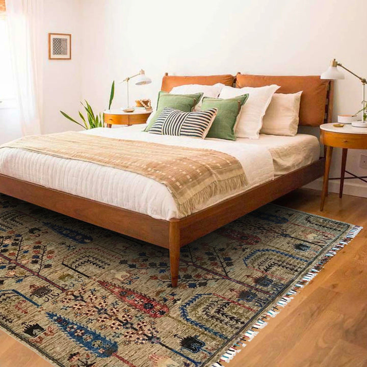 Afghan Tree of Life Rug 5' 8" x 7' 11" Hand-Knotted | No. AL29383