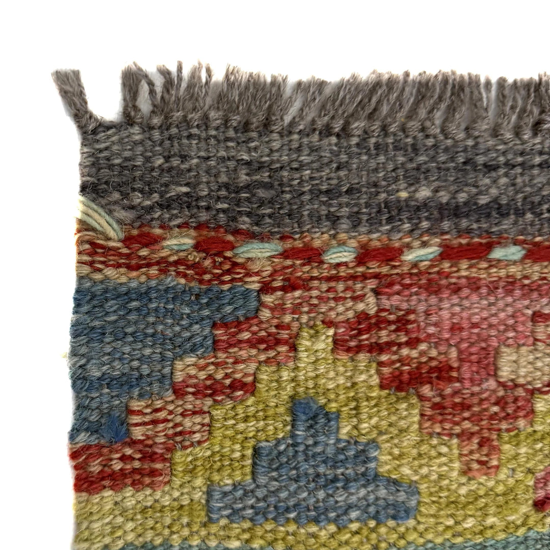 Afghan Vegetable Kilim Rug 3' 4" x 4' 11" Flat-Weave | No. AL293884
