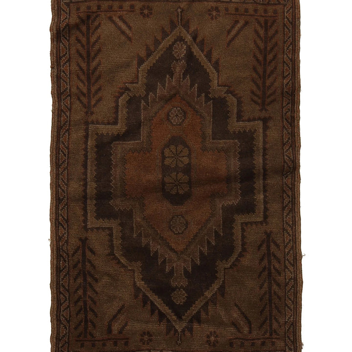 Brown Pakistani Overdyed Rug 2' 8" x 4' 2" Hand-Knotted | No. AL29397