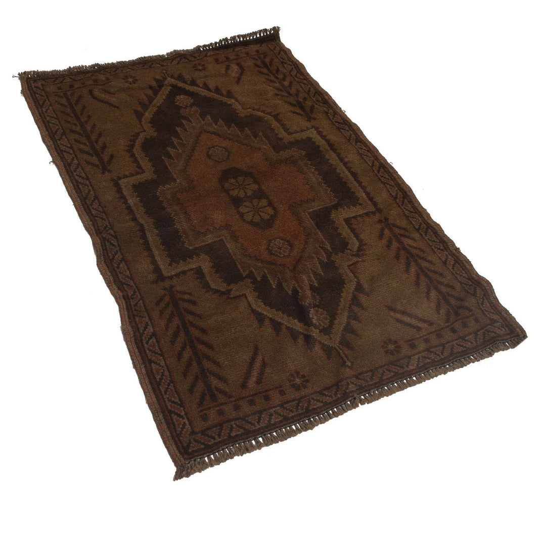 Brown Pakistani Overdyed Rug 2' 8" x 4' 2" Hand-Knotted | No. AL29397