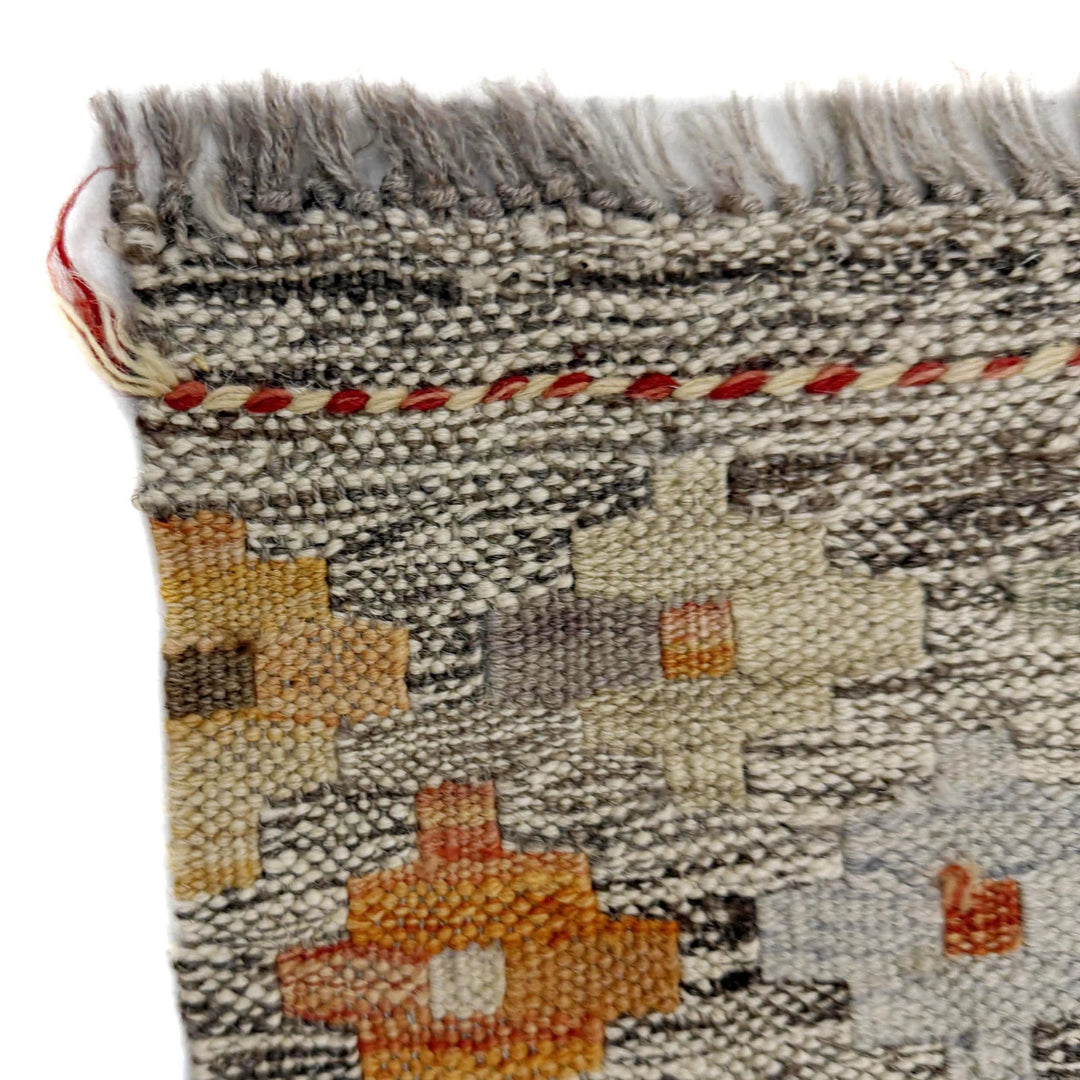 Afghan Vegetable Kilim Rug 4' 11" x 6' 7" Flat-Weave | No. AL294039