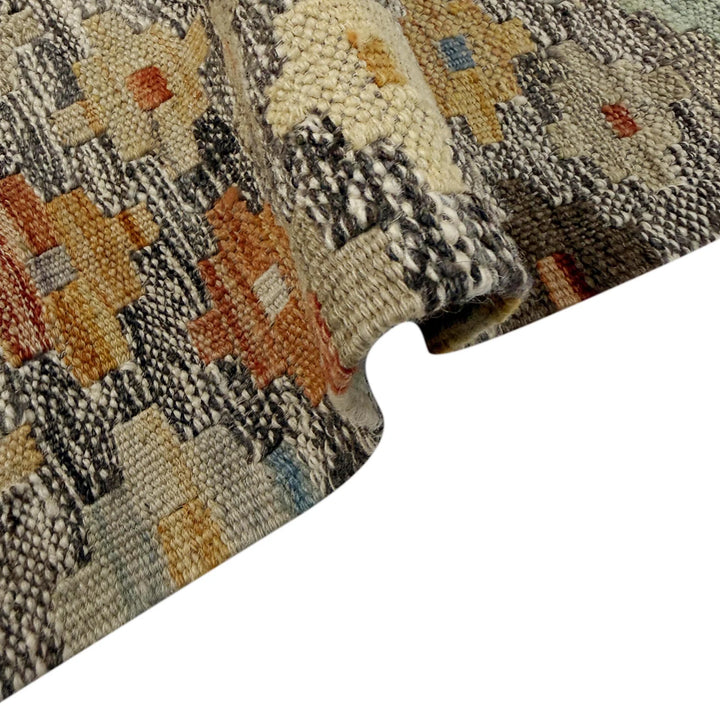 Afghan Vegetable Kilim Rug 4' 11" x 6' 7" Flat-Weave | No. AL294039