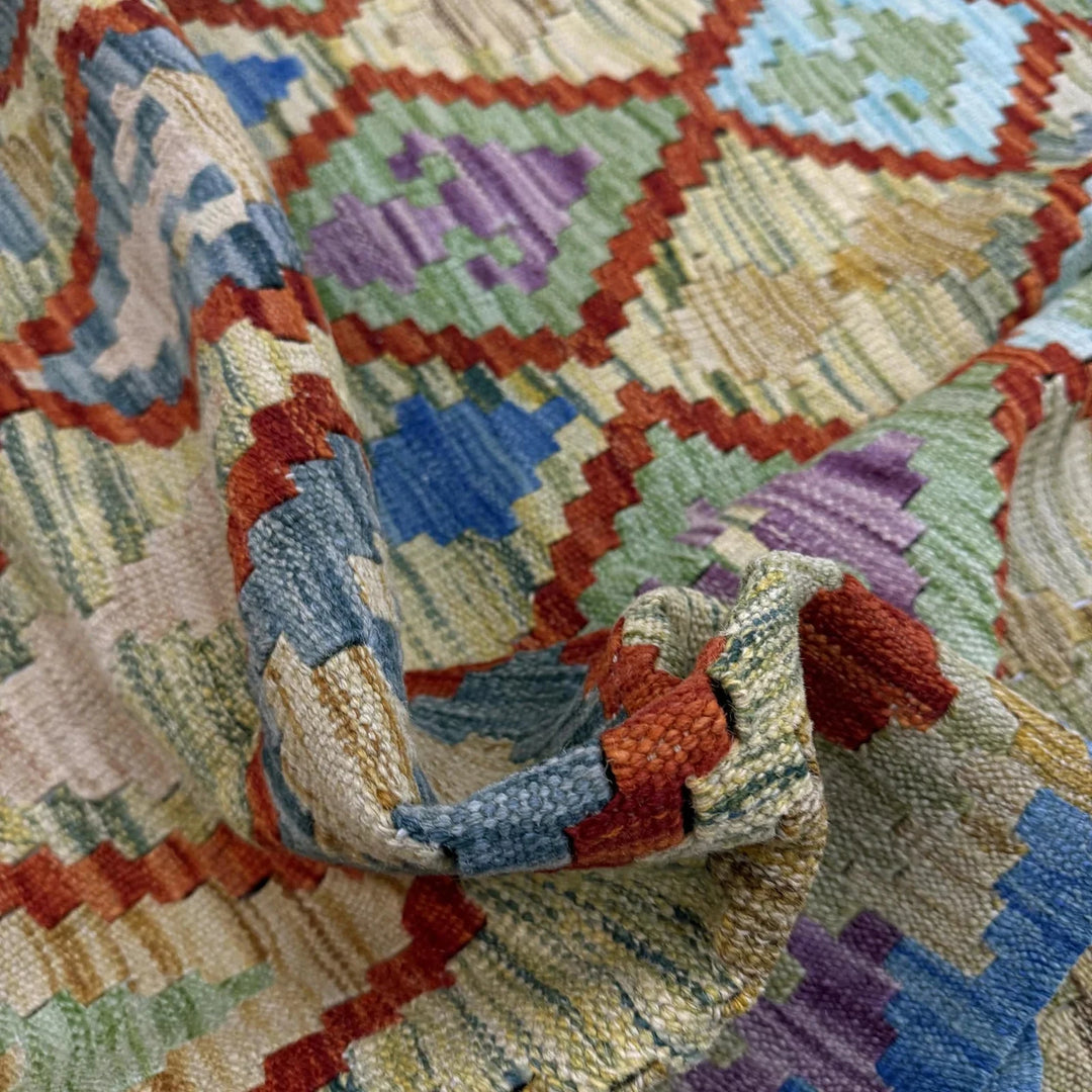 Multicolor Afghan Kilim Rug 5' 11" x 7' 9" Flat-Weave | No. AL29451