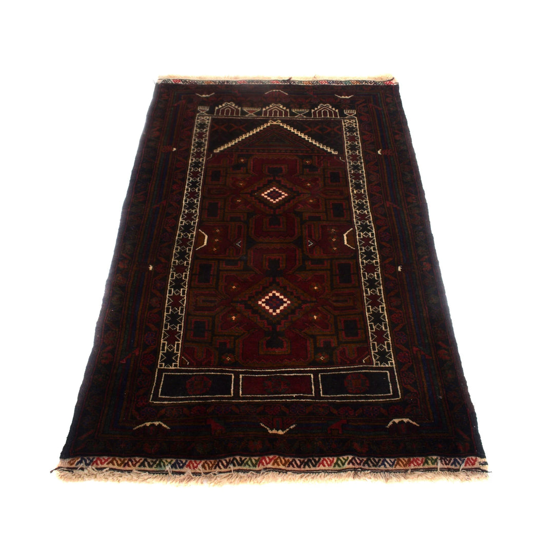 Afghan Prayer Rug 2' 11" x 4' 9" Hand-Knotted | No. AL29533