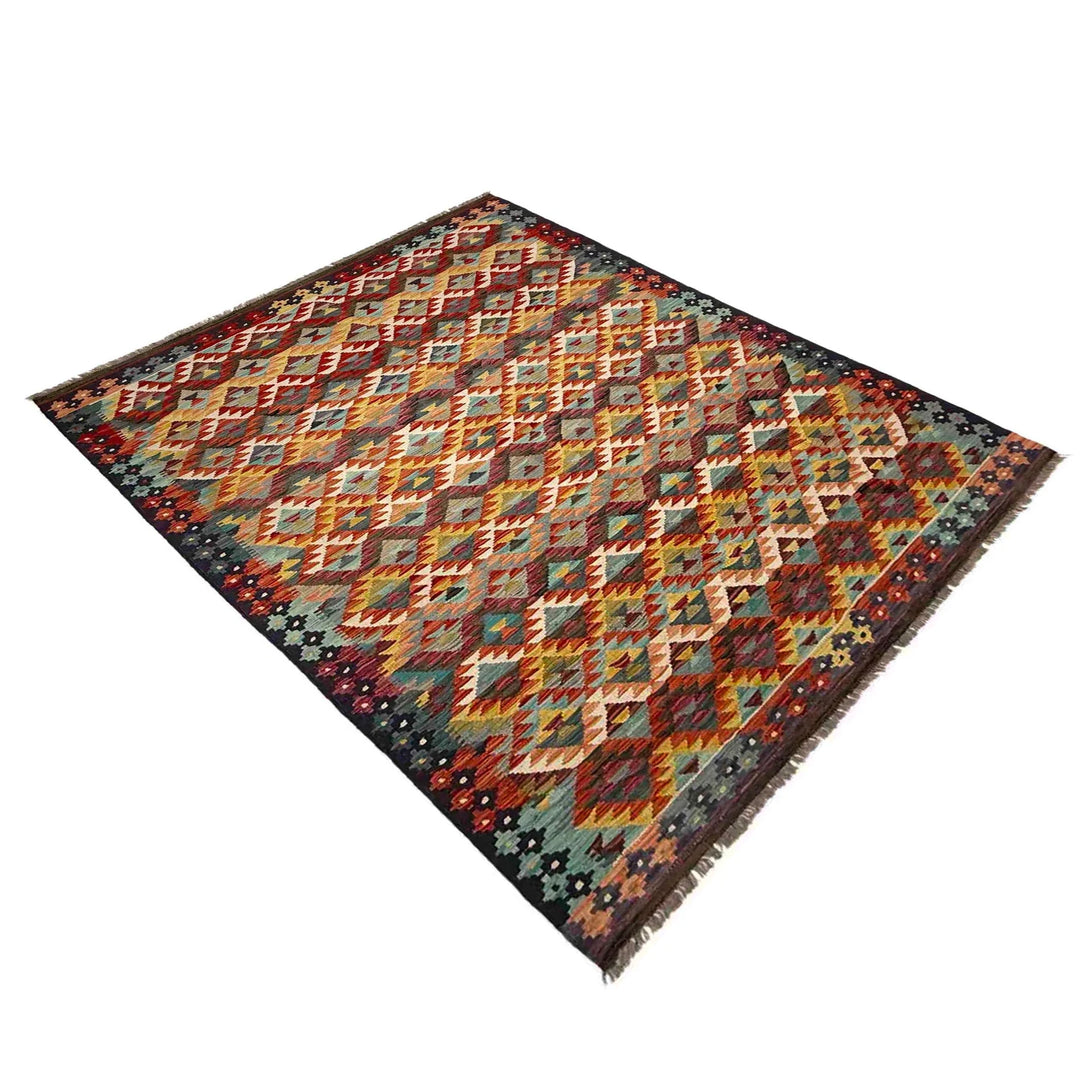 Afghan Vegetable Kilim Rug 5' 10" x 8' 0" Flat-Weave | No. AL295742