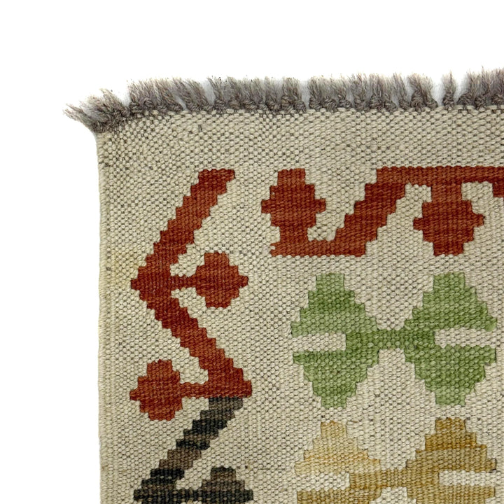 Afghan Vegetable Kilim Rug 2' 9" x 3' 10" Flat-Weave | No. AL295908