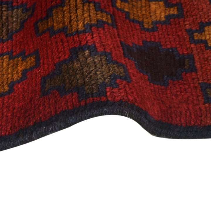 Red Afghan Baluchi Rug 2' 11" x 4' 6" Hand-Knotted | No. AL29650