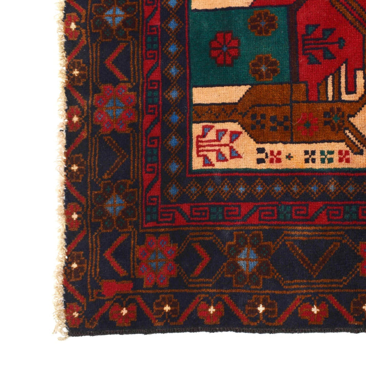 Afghan Pictorial Rug 3' 8" x 6' 1" Hand-Knotted | No. AL29663