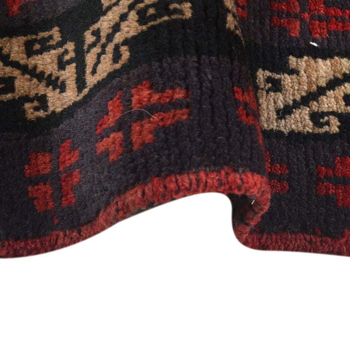 Red Afghan Baluchi Rug 3' 9" x 6' 3" Hand-Knotted | No. AL29744