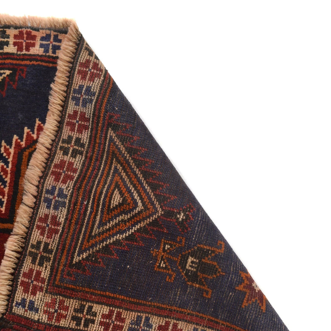 Afghan Baluchi Rug 2' 11" x 4' 3" Hand-Knotted | No. AL29770