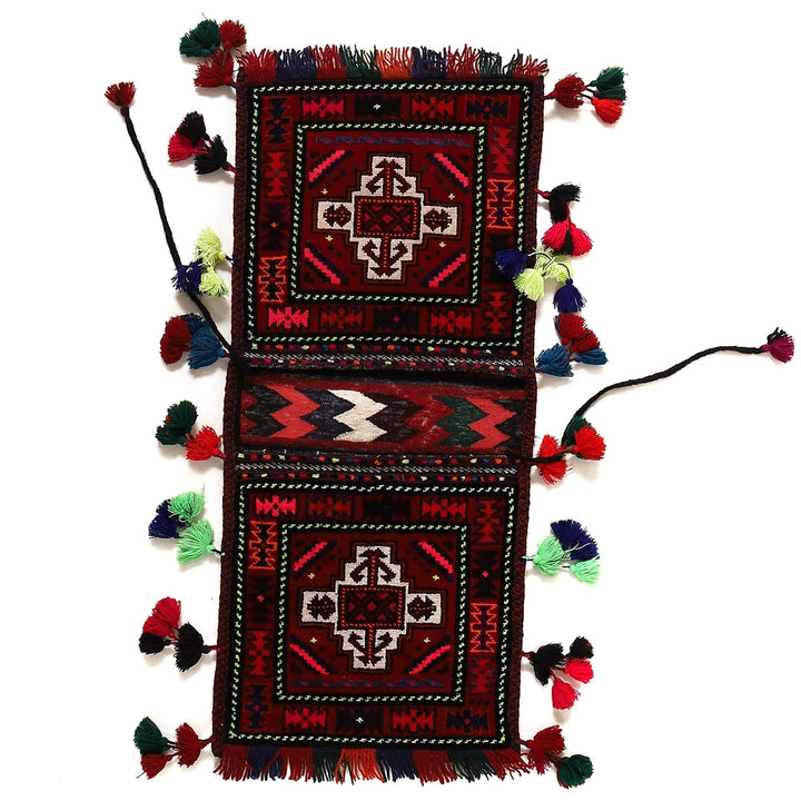 Afghan Saddle Bag Rug 1' 6" x 3' 6" Hand-Knotted | No. AL29817