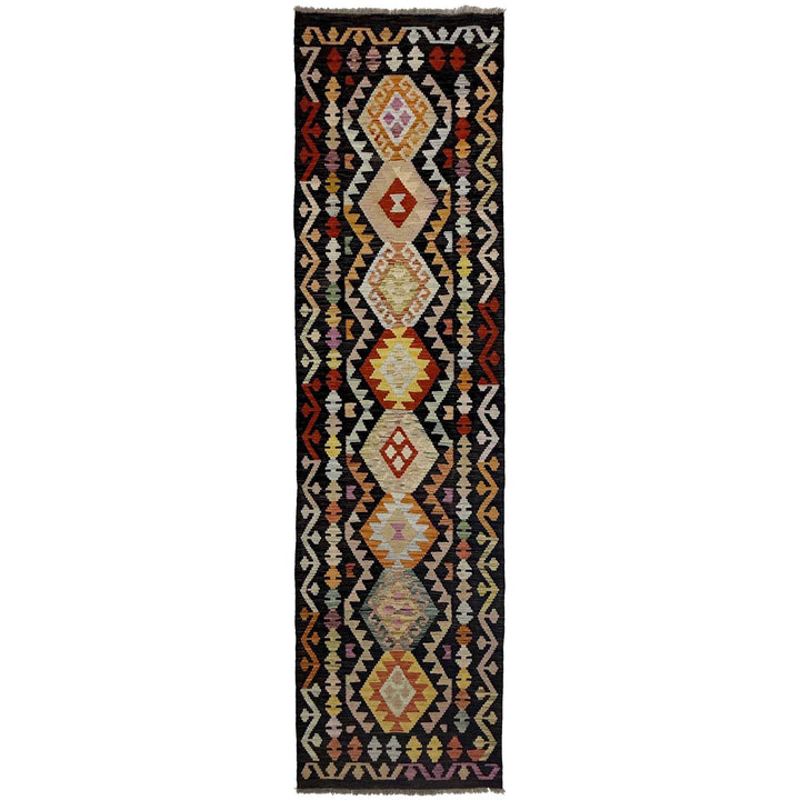 Afghan Vegetable Kilim Rug 2' 7" x 9' 10" Flat-Weave | No. AL298467