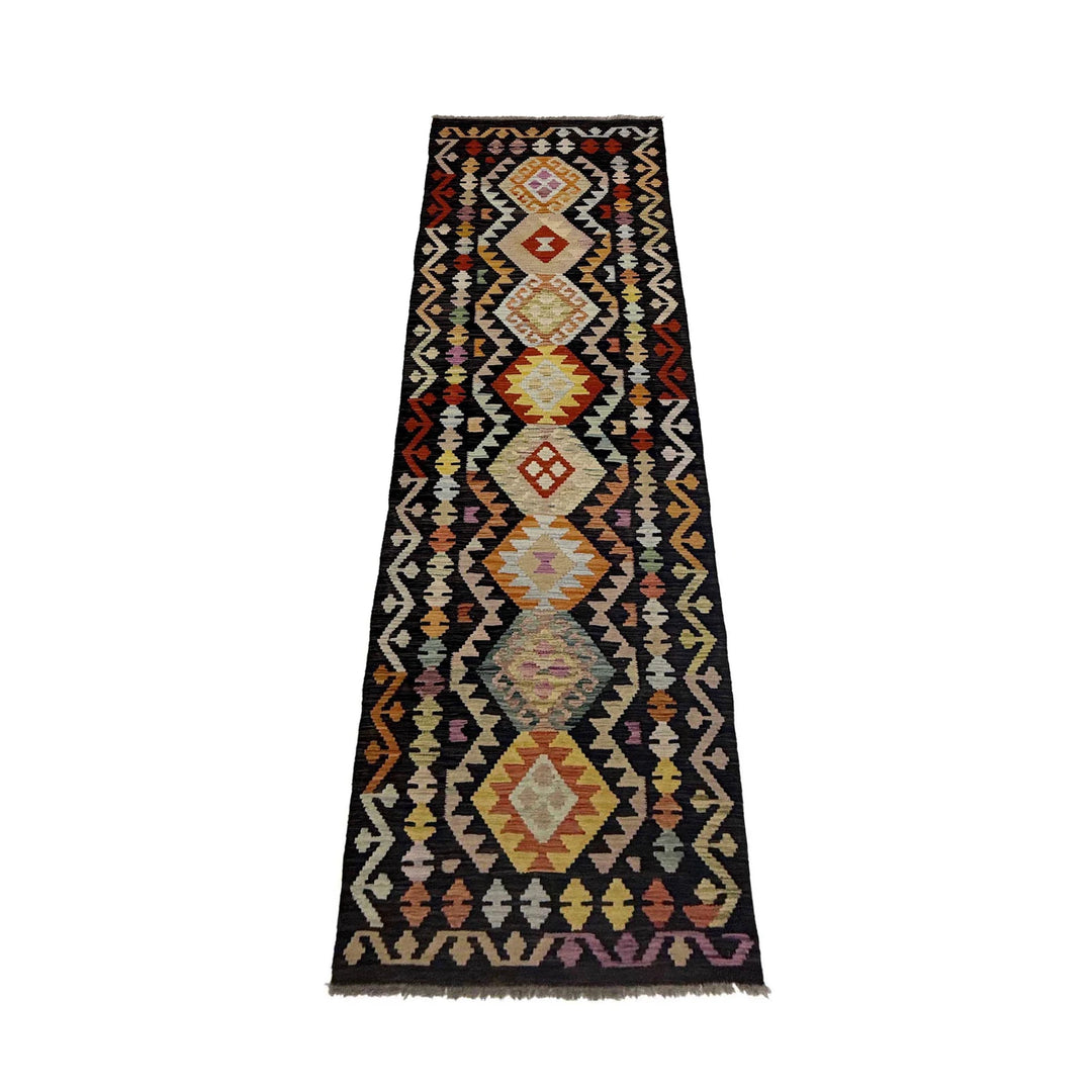 Afghan Vegetable Kilim Rug 2' 7" x 9' 10" Flat-Weave | No. AL298467
