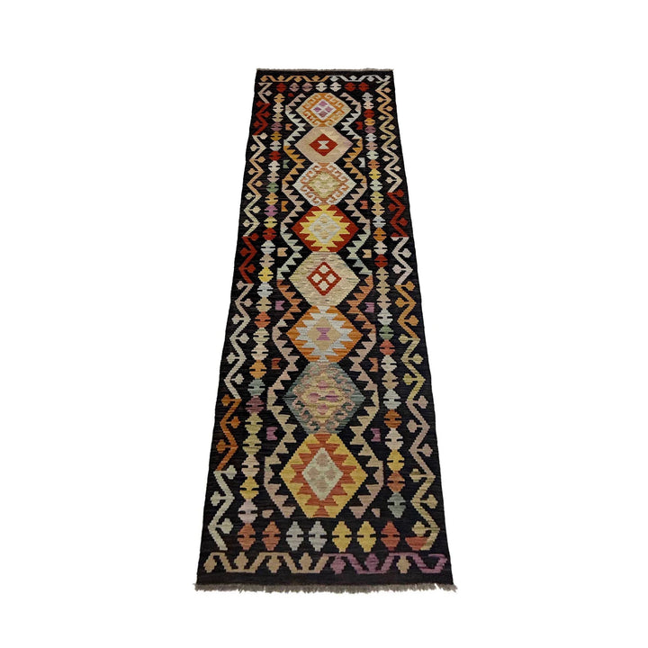 Afghan Vegetable Kilim Rug 2' 7" x 9' 10" Flat-Weave | No. AL298467