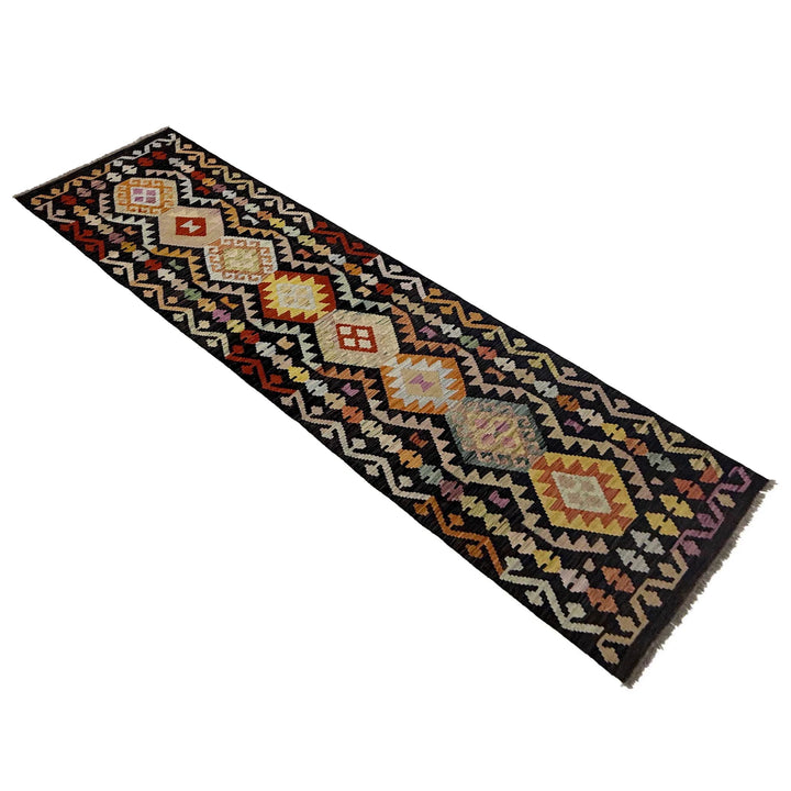 Afghan Vegetable Kilim Rug 2' 7" x 9' 10" Flat-Weave | No. AL298467