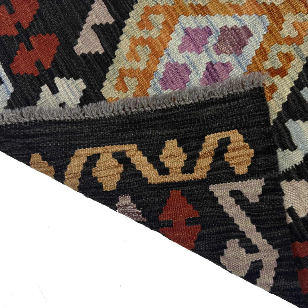 Afghan Vegetable Kilim Rug 2' 7" x 9' 10" Flat-Weave | No. AL298467
