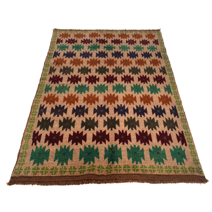 Afghan Baluchi Rug 4' 2" x 6' 1" Hand-Knotted | No. AL29877
