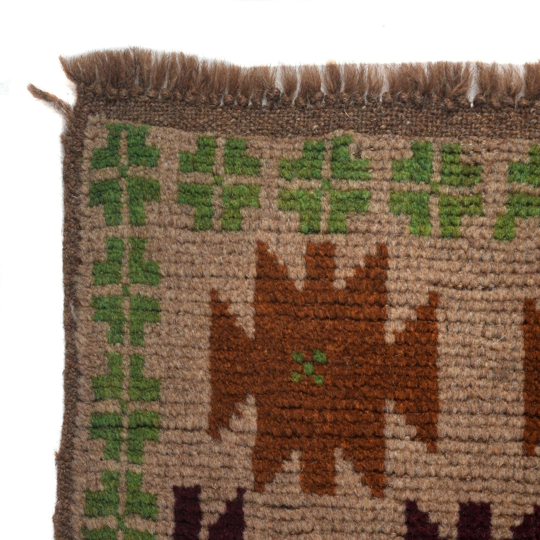 Afghan Baluchi Rug 4' 2" x 6' 1" Hand-Knotted | No. AL29877