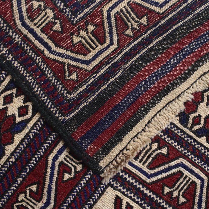Beige Afghan Saghari Kilim Rug 6' 9" x 9' 4" Flat-Weave | No. AL29881