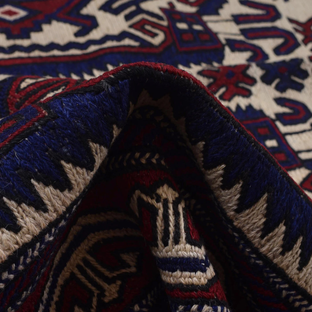 Beige Afghan Saghari Kilim Rug 6' 9" x 9' 4" Flat-Weave | No. AL29881