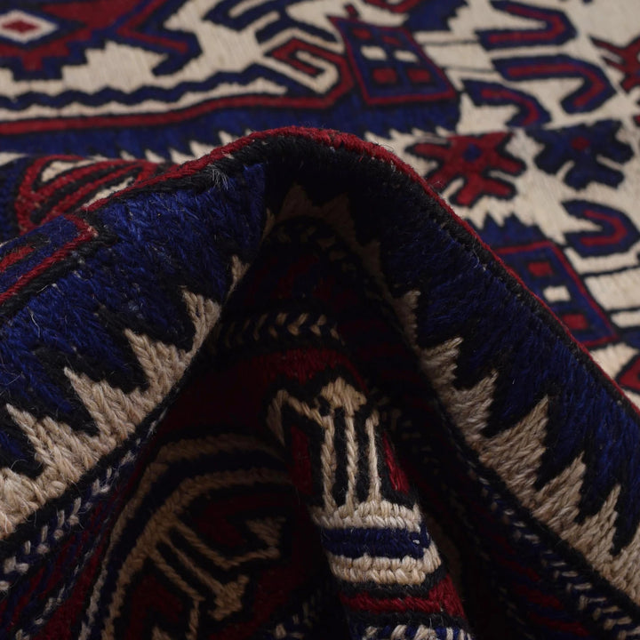 Beige Afghan Saghari Kilim Rug 6' 9" x 9' 4" Flat-Weave | No. AL29881