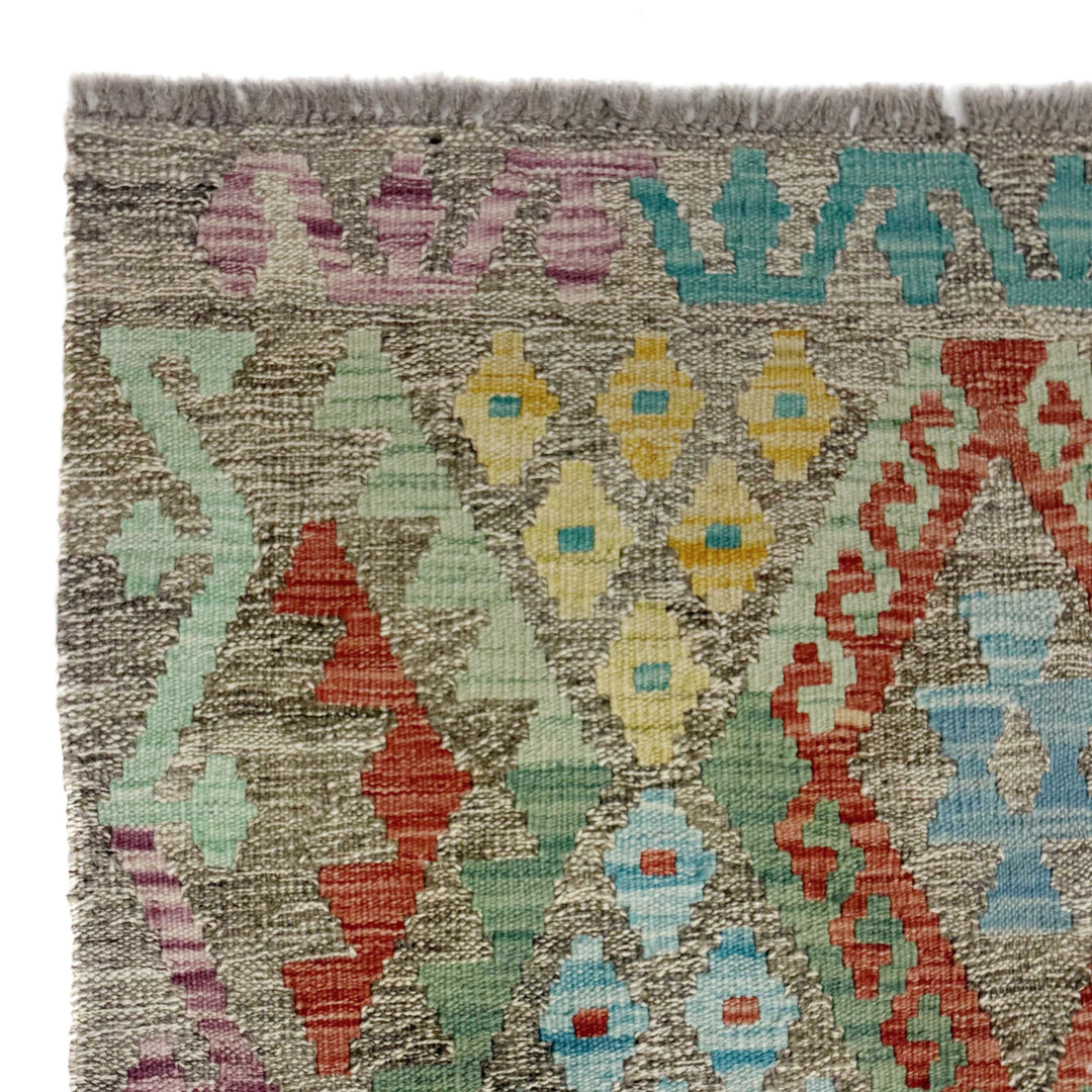 Afghan Vegetable Kilim Rug 3' 0" x 13' 0" Flat-Weave | No. AL298944