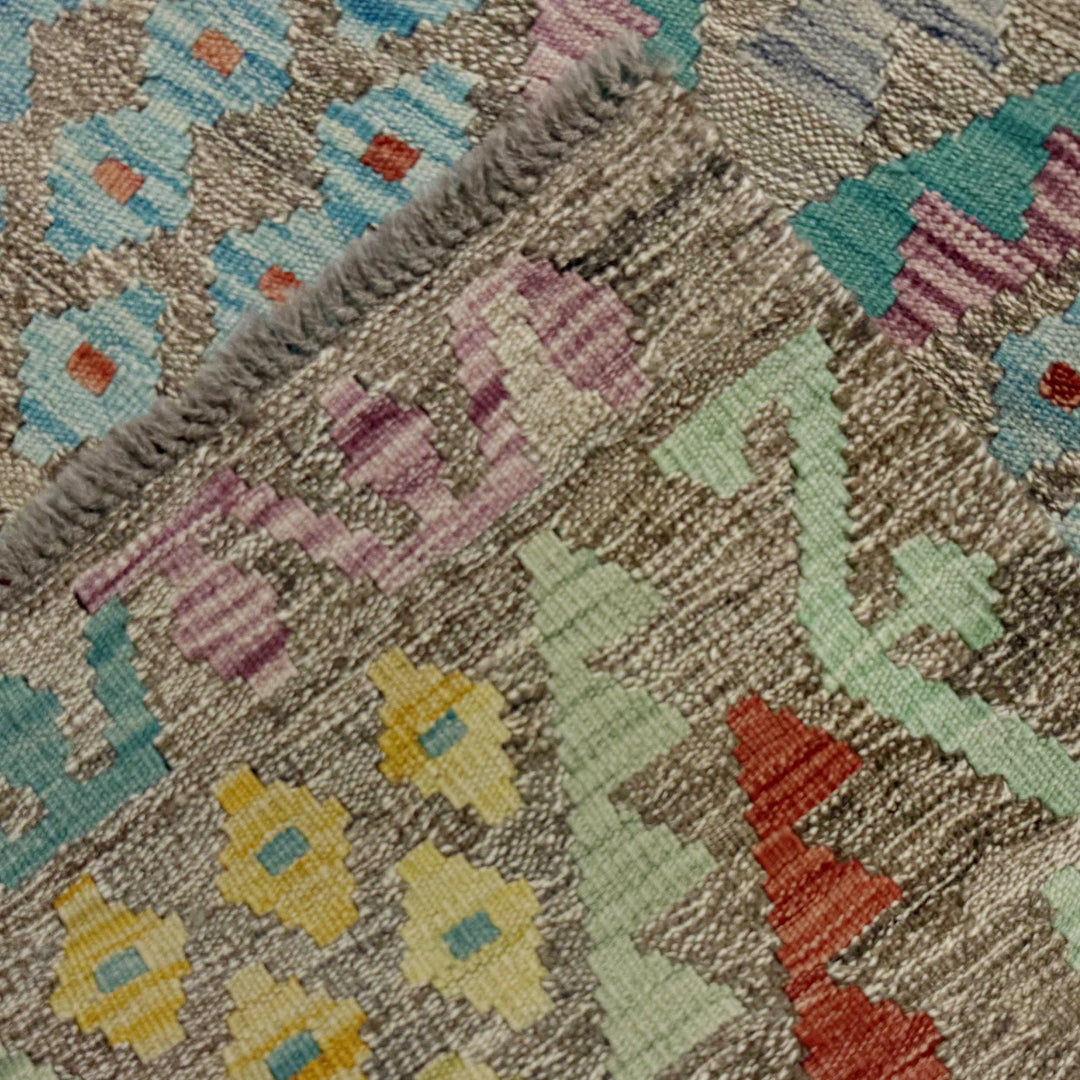Afghan Vegetable Kilim Rug 3' 0" x 13' 0" Flat-Weave | No. AL298944