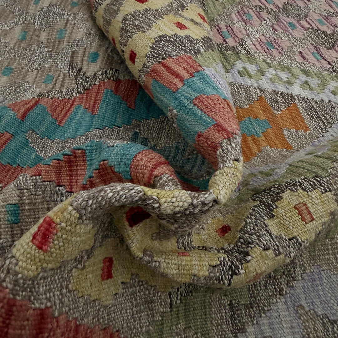 Afghan Vegetable Kilim Rug 3' 0" x 13' 0" Flat-Weave | No. AL298944