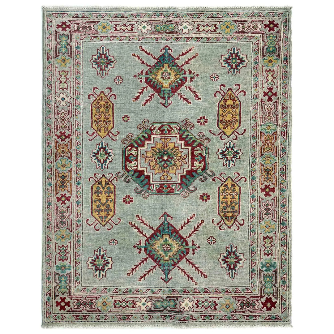 Hand knotted Kazak Carpet 4' 2" x 5' 8" - No. AL29913
