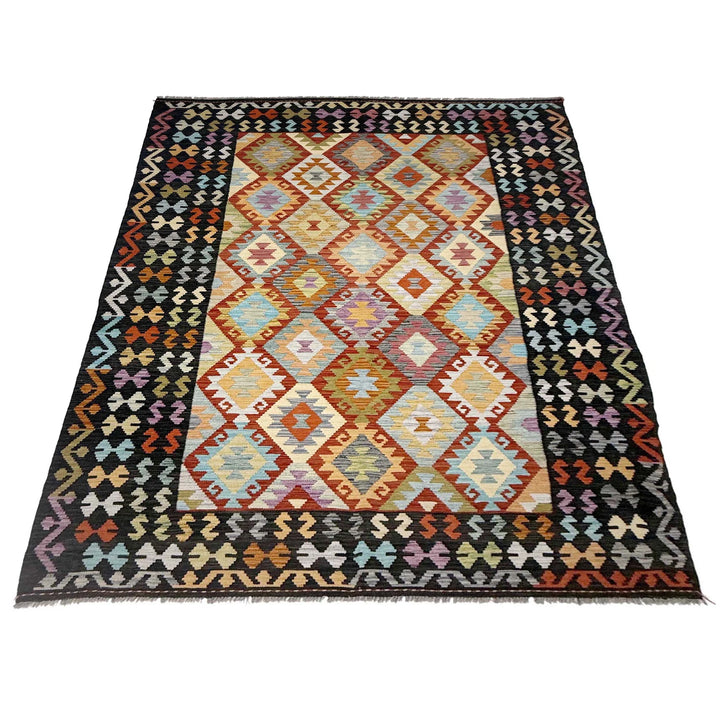 Afghan Vegetable Kelim Rug 6' 9" x 9' 8" Flat-Weave | No. AL29999