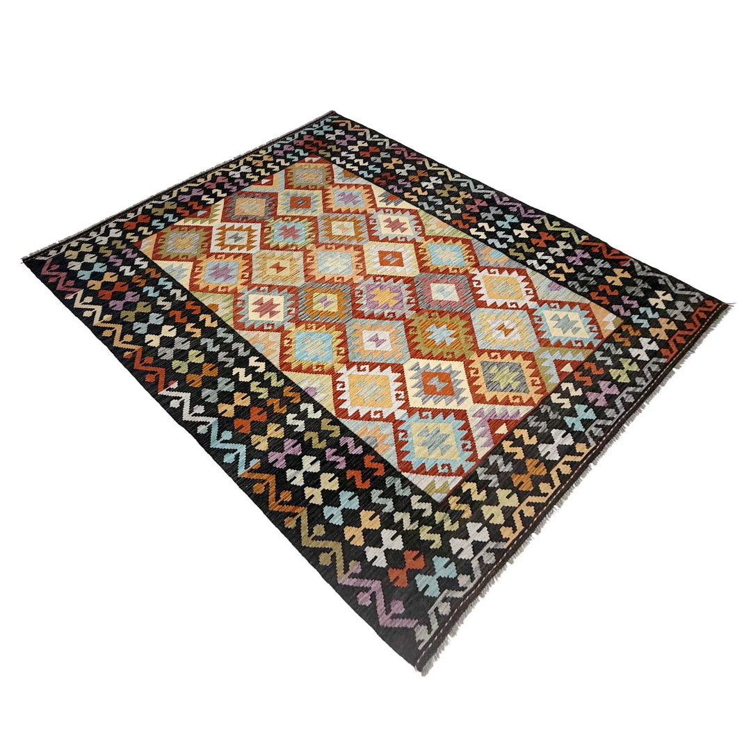 Afghan Vegetable Kelim Rug 6' 9" x 9' 8" Flat-Weave | No. AL29999