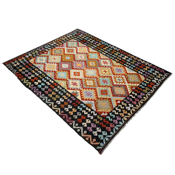 Afghan Vegetable Kelim Rug 6' 9" x 9' 8" Flat-Weave | No. AL29999